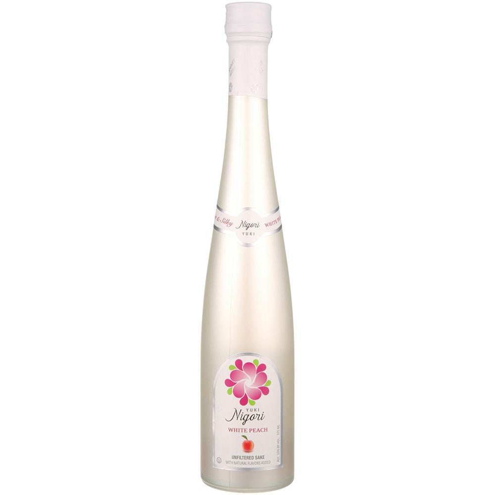 YUKI Nigori White Peach Sake, Half-Bottle 375 mL