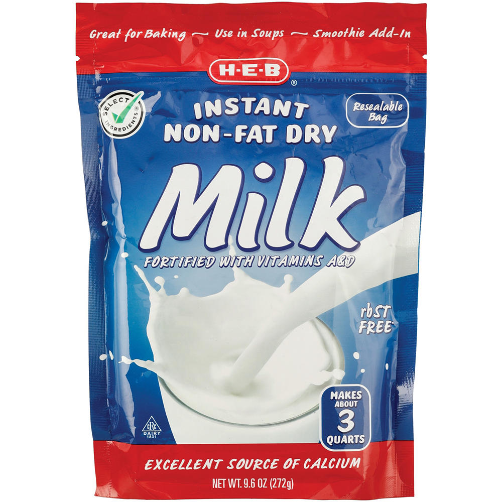 H-E-B Instant Non-Fat Dry Milk, 9.6 oz