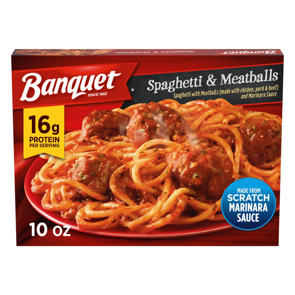 Banquet Spaghetti & Meatballs Frozen Meal, 10 oz