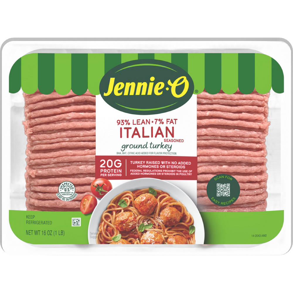 Jennie-O Lean Ground Turkey - Italian Seasoned, 93% Lean, 16 oz