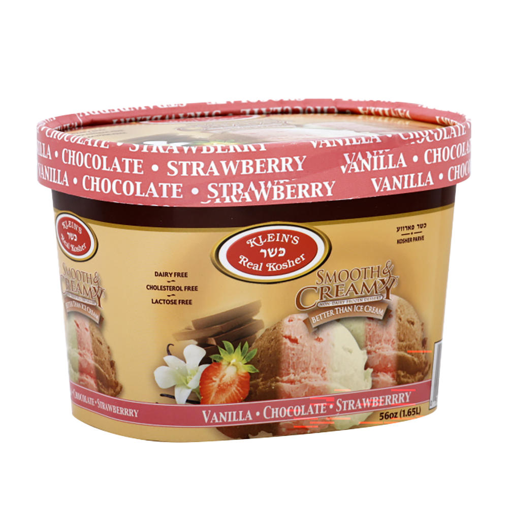 Klein's Kosher Vanilla, Chocolate & Strawberry Non Dairy Frozen Dessert, 56 oz