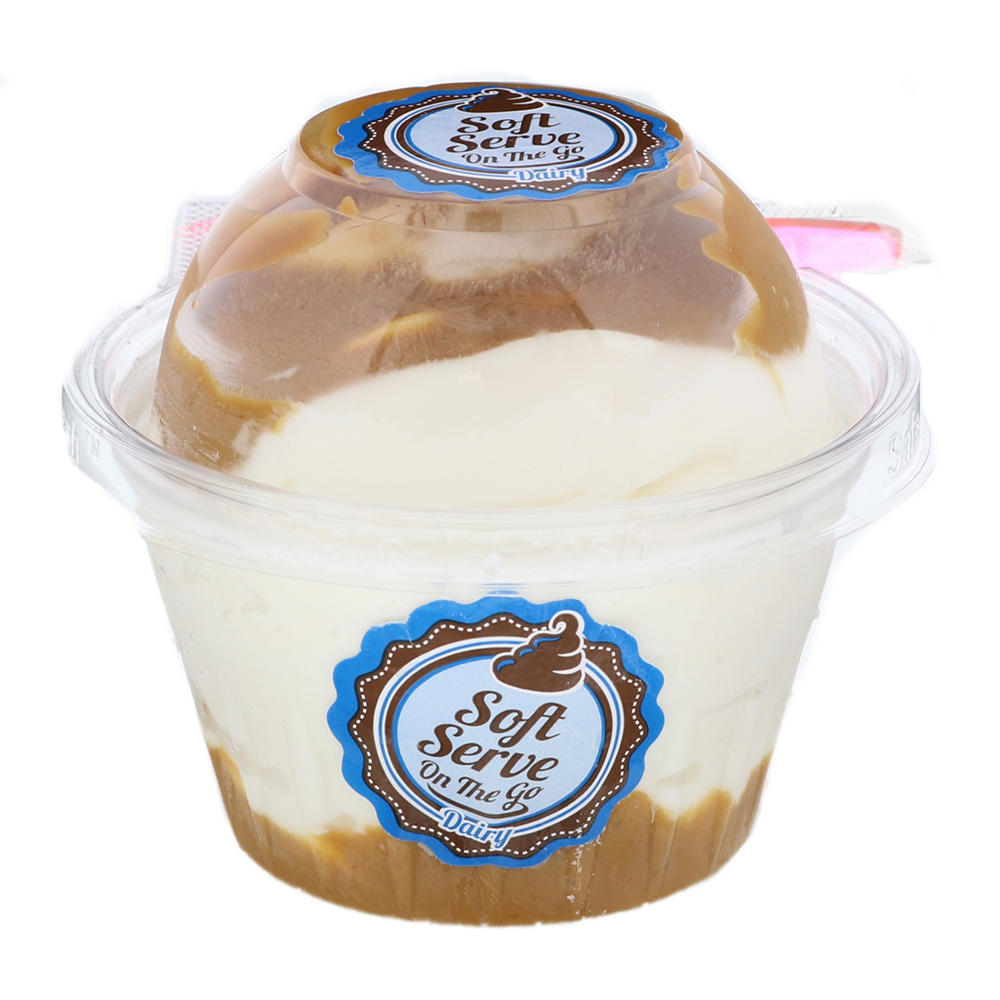 Klein's Kosher Vanilla & Caramel Soft Serve, 8 oz