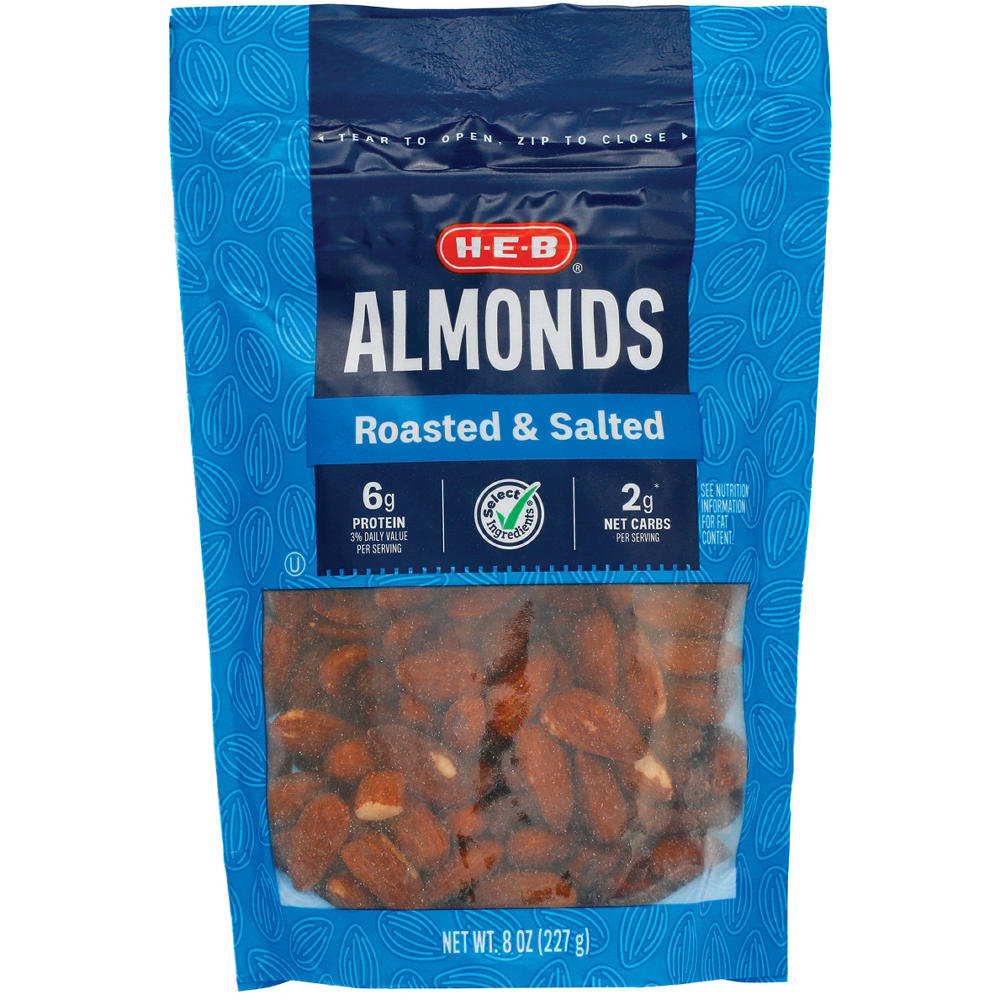 H-E-B Salted Roasted Almonds, 8 oz