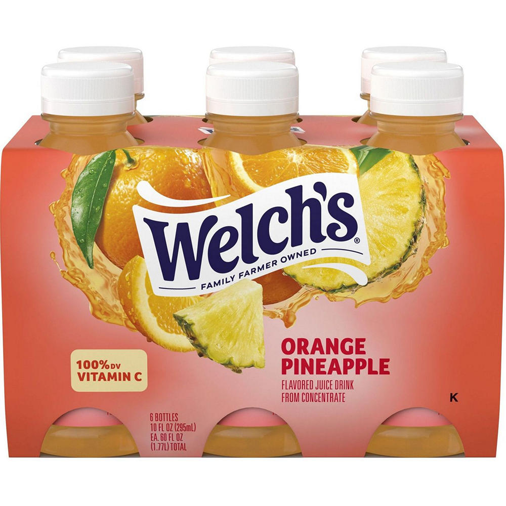Welch's Orange Pineapple Juice Drink Bottles, 6 pk, 10 oz