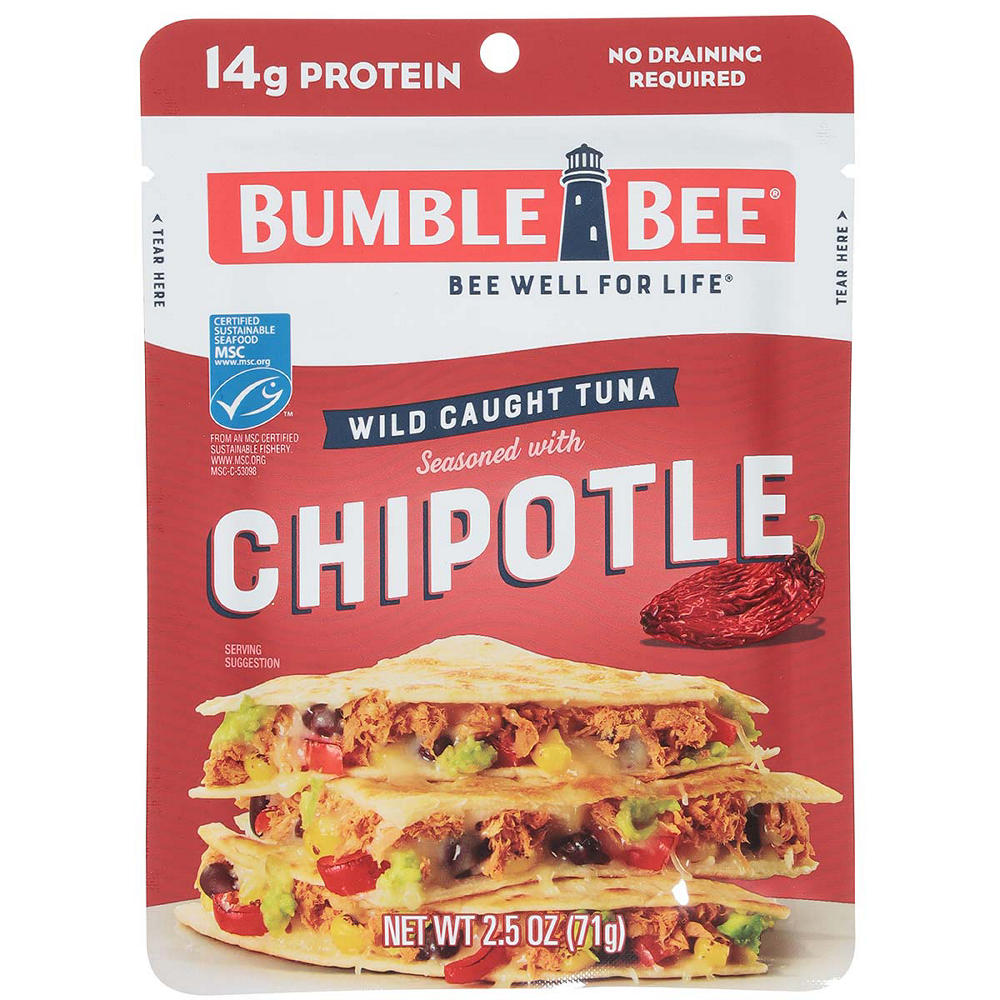 Bumble Bee 14g Protein Chipotle Seasoned Tuna Pouch, 2.5 oz