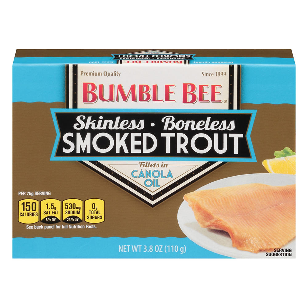 Bumble Bee Skinless Boneless Smoked Trout Fillets in Canola Oil, 3.8 oz