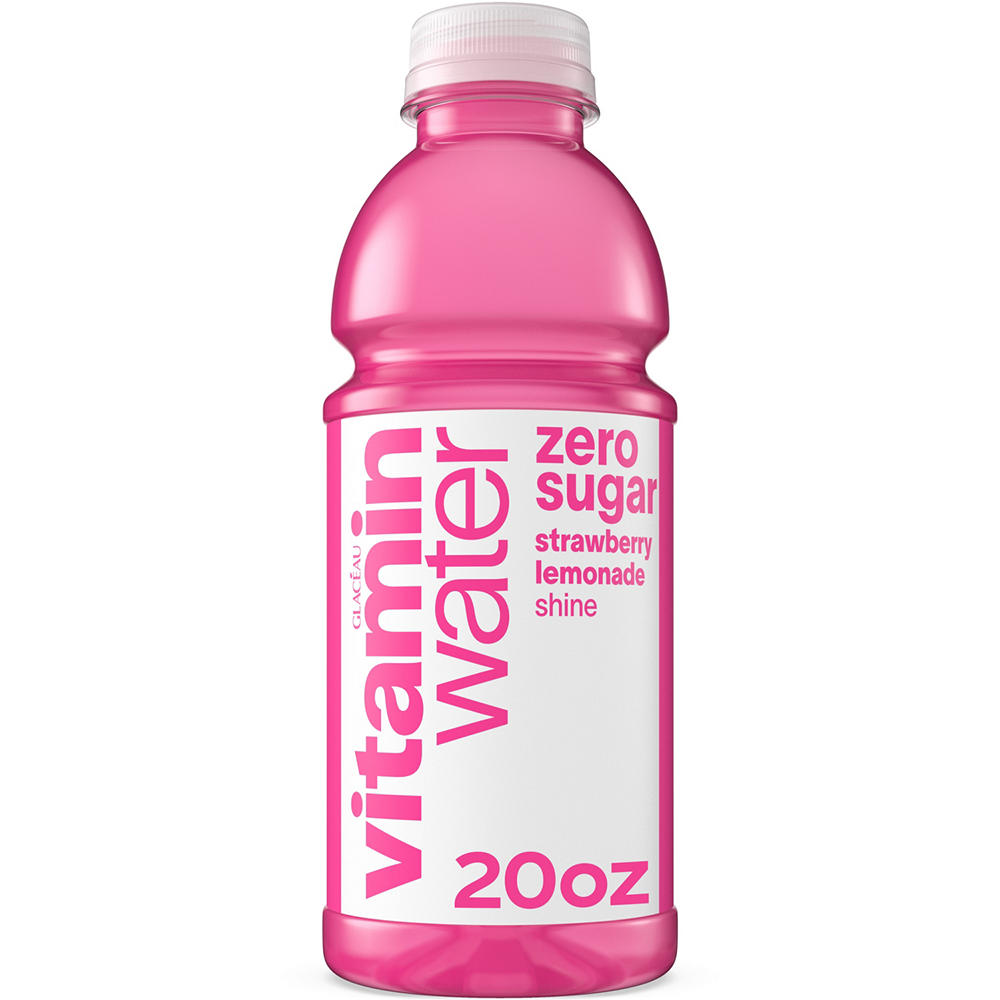 Glaceau Vitaminwater Zero Sugar Shine Strawberry Lemonade Flavored Water Beverage, 20 oz