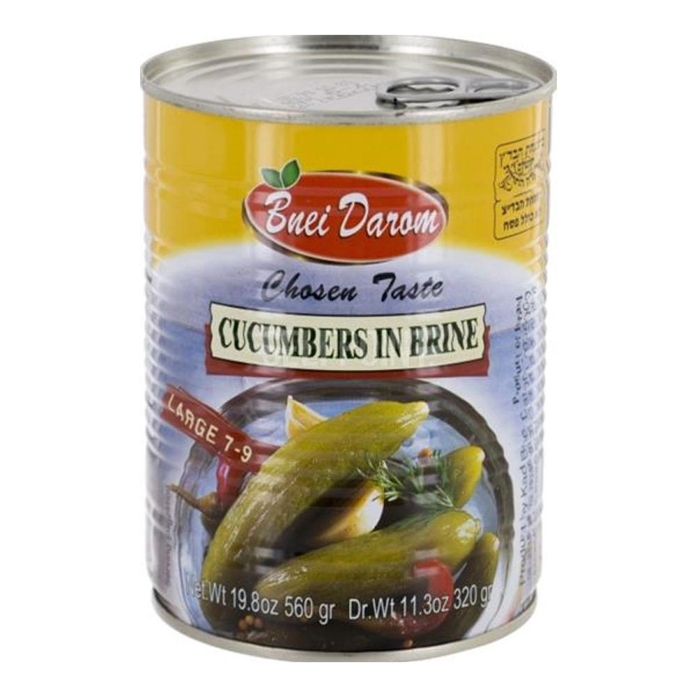 Bnei Darom Kosher Large Cucumbers in Brine, 23 oz