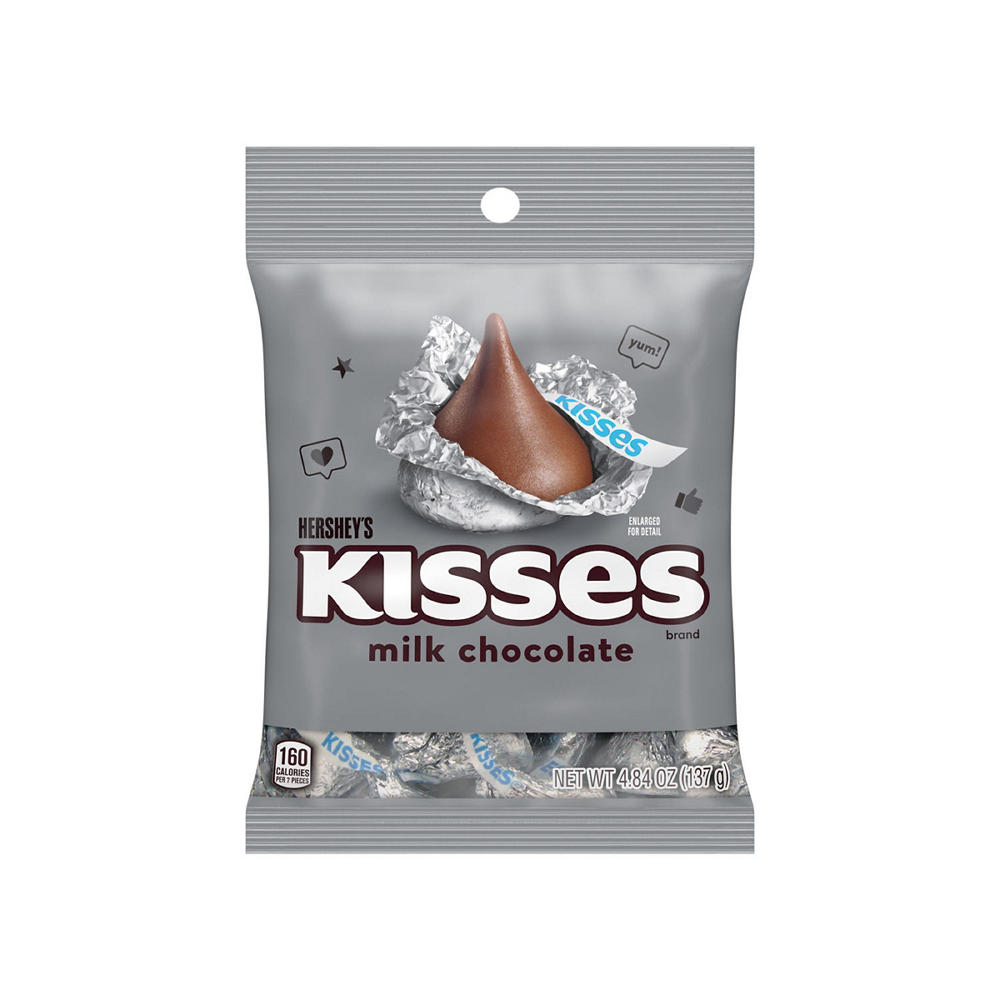 Hershey's Kisses Milk Chocolate Candy Bag, 4.84 oz