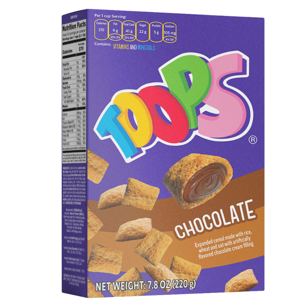 Toops Cereal - Chocolate, 7.8 oz