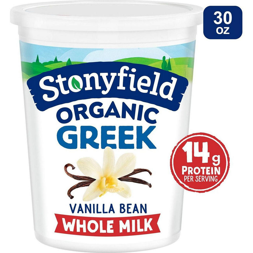 Stonyfield Whole Milk Greek Yogurt - Vanilla Bean, 30 oz