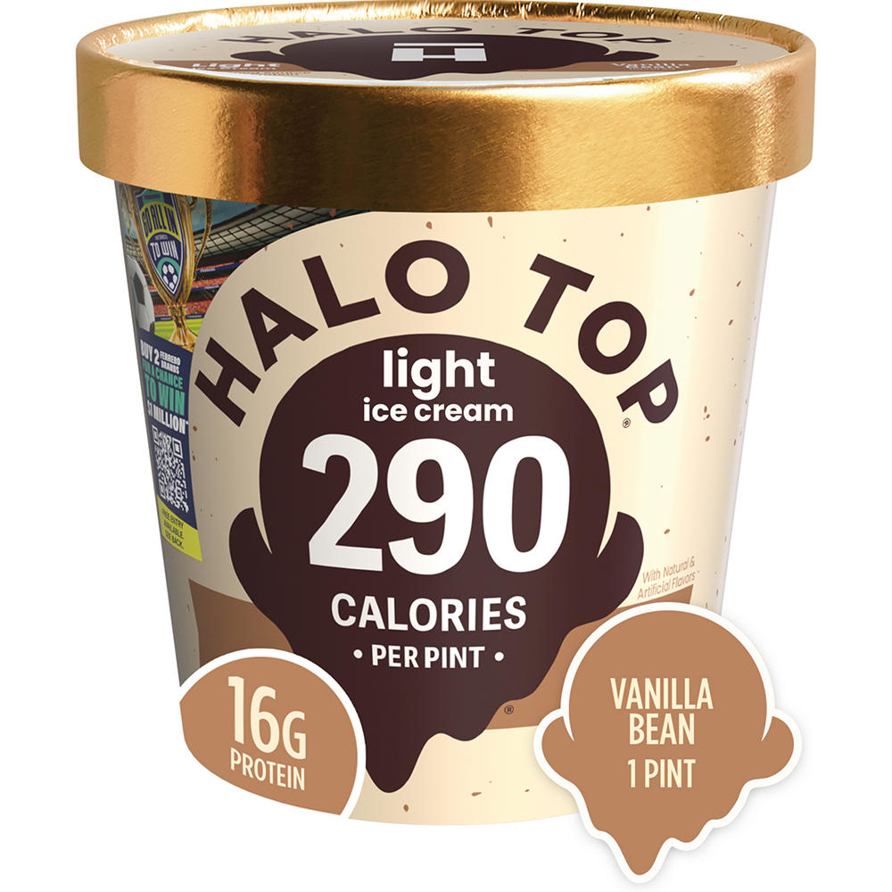 Halo Top 16g Protein Light Ice Cream - Vanilla Bean, 1 pt