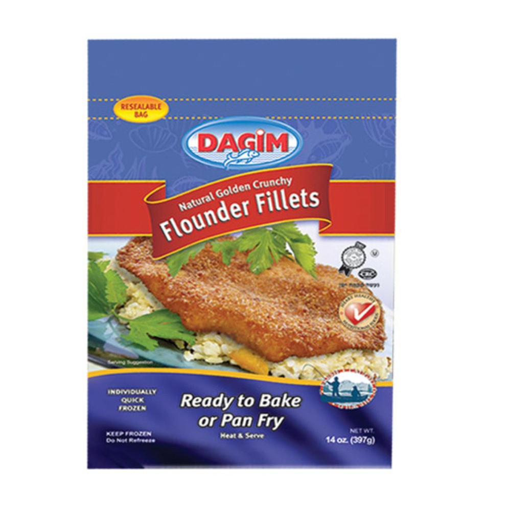 Dagim Kosher Frozen Flounder Fillets, 14 oz