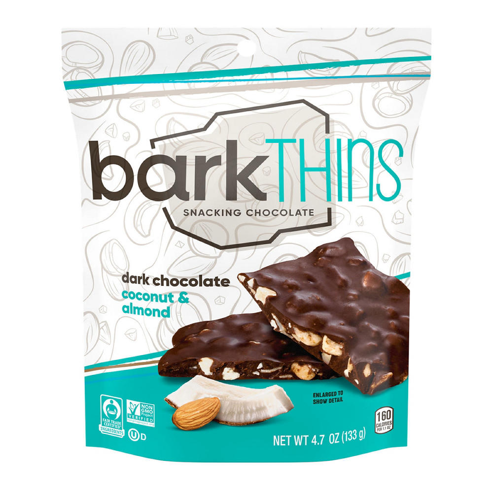 Bark Thins Dark Chocolate Coconut & Almonds Snacking Chocolate, 4.7 oz