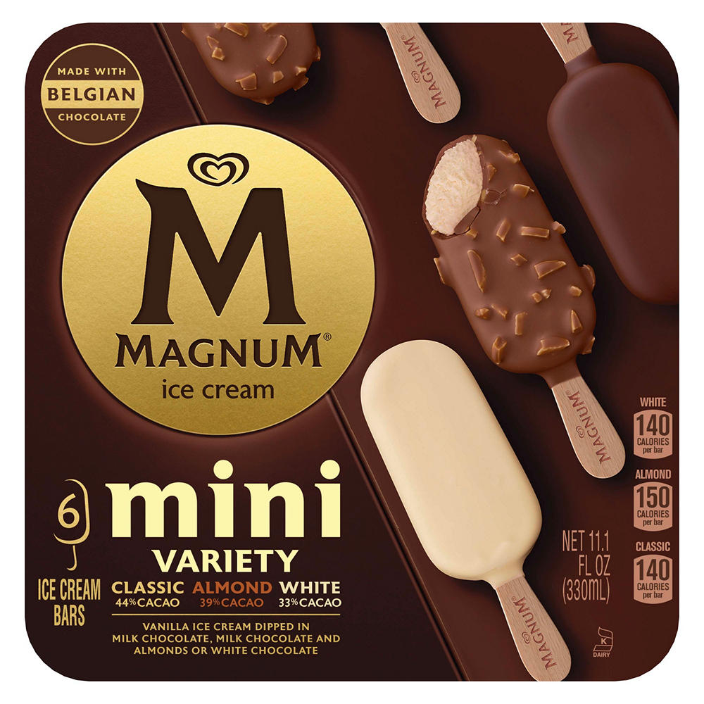 Magnum Mini Ice Cream Bars Variety Pack - Classic, Almond & White, 6 ct