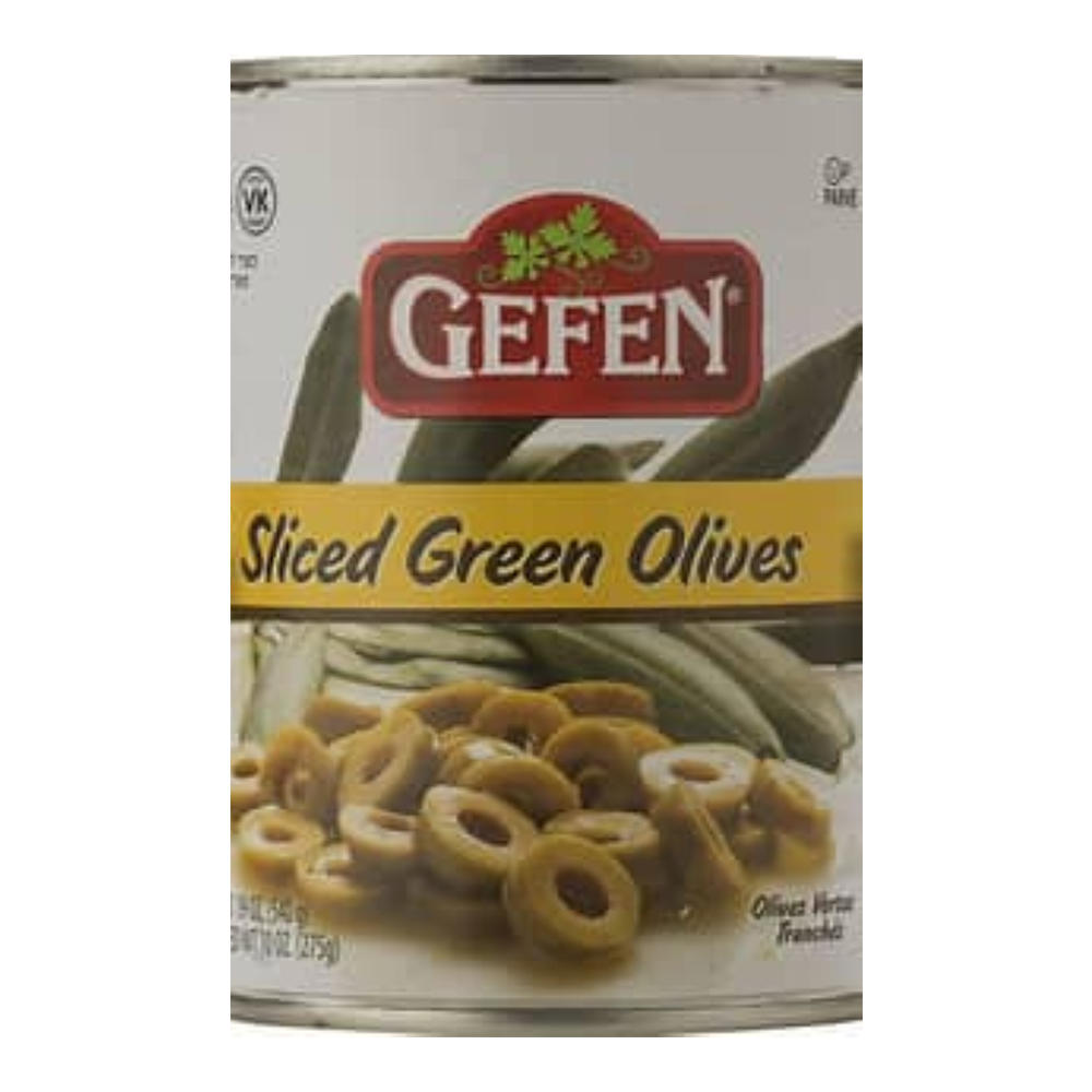 Gefen Kosher Sliced Green Olives, 19 oz