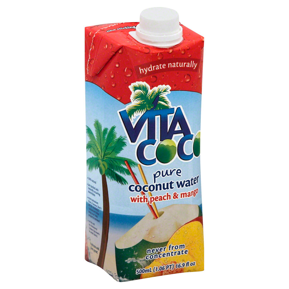Vita Coco Pure Coconut Water with Peach & Mango, 16.9 oz