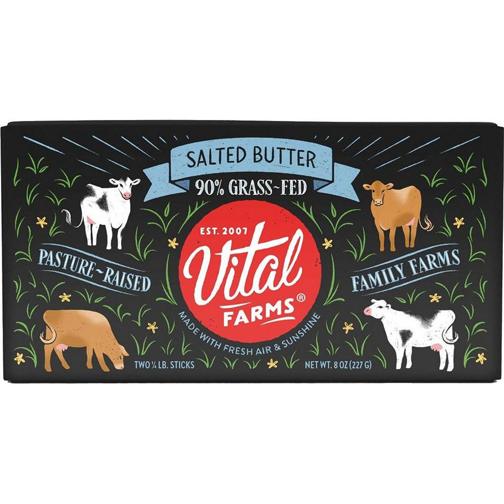 Vital Farms Grass Fed Salted Butter Sticks, 2 ct