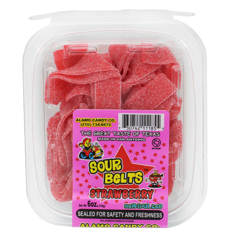 Alamo Candy Co. Strawberry Sour Belts, 6 oz