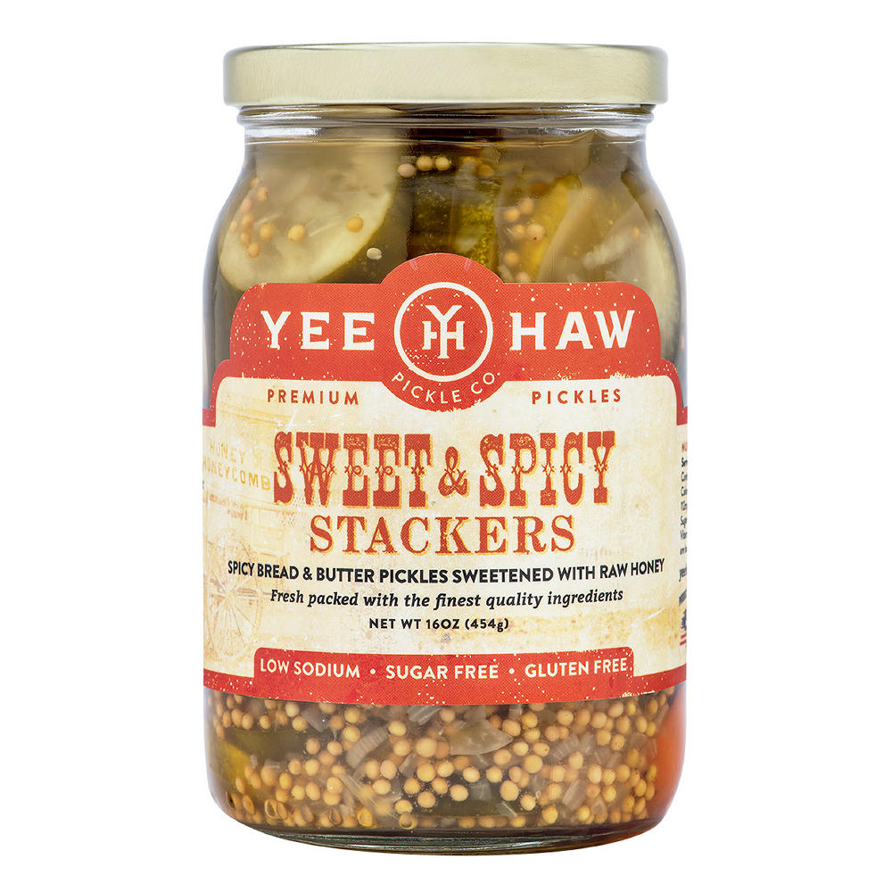 Yee Haw Pickle Co Sweet & Spicy Stackers, 16 oz