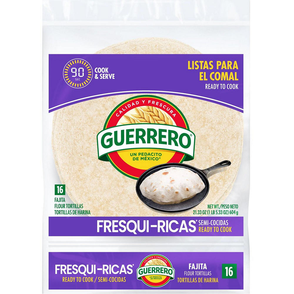 Guerrero Fresquiricas Flour Tortillas, Fajita Size, 16 ct