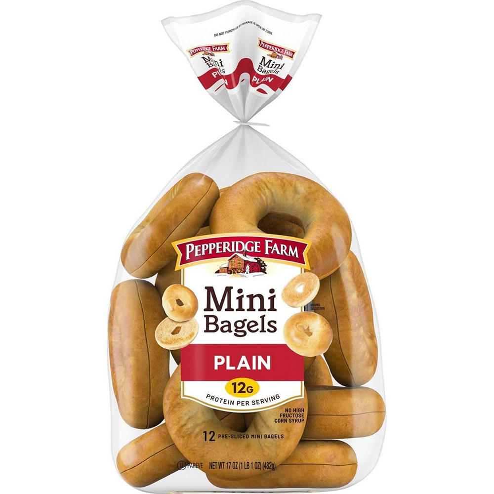 Pepperidge Farm Farmhouse Mini Plain Bagels, 17 oz