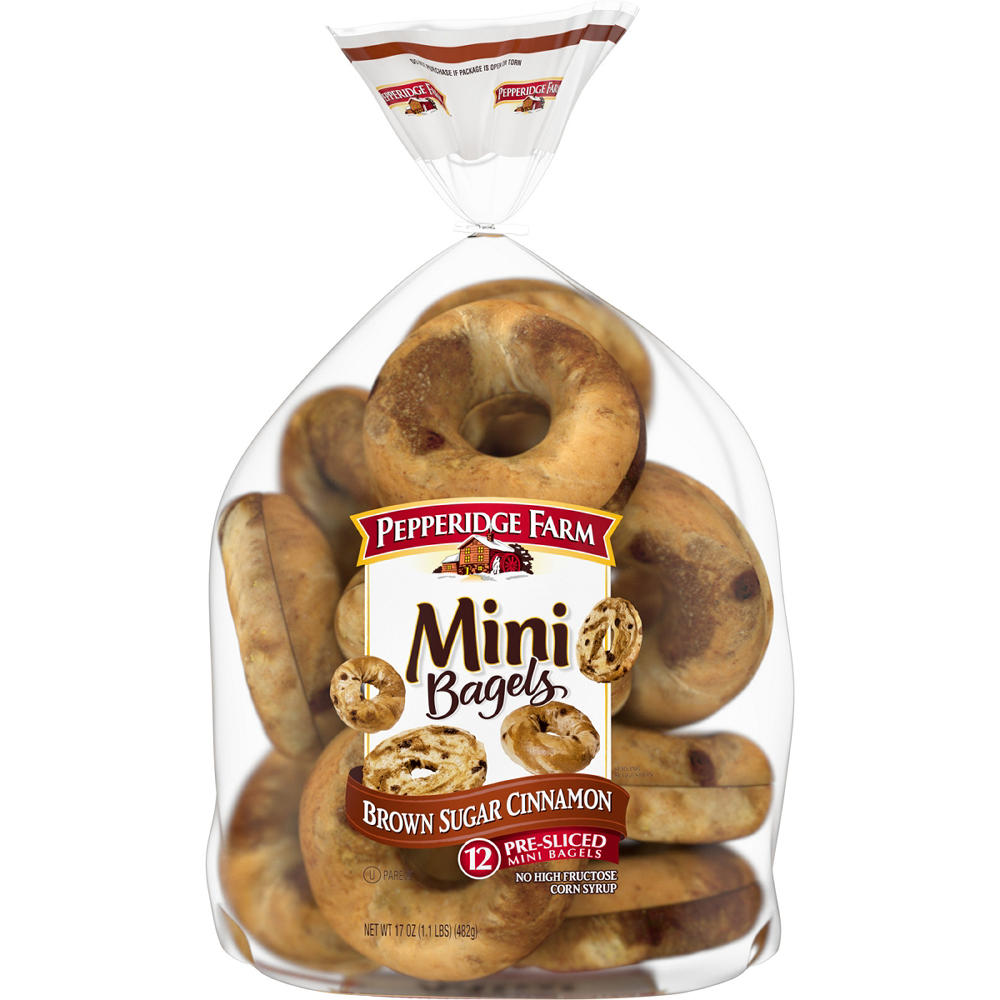 Pepperidge Farm Farmhouse Mini Brown Sugar Cinnamon Bagels, 17 oz