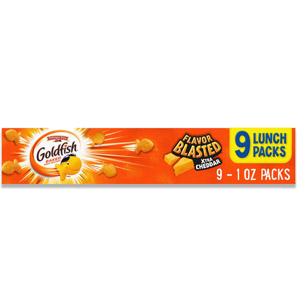 Goldfish Flavor Blasted Xtra Cheddar Crackers Lunch Packs, 9 ct