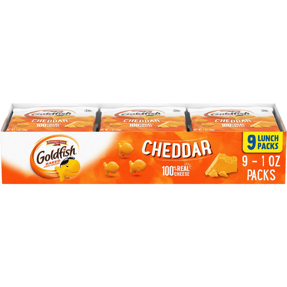 Goldfish Cheddar Cheese Crackers Lunch Packs, 9 ct