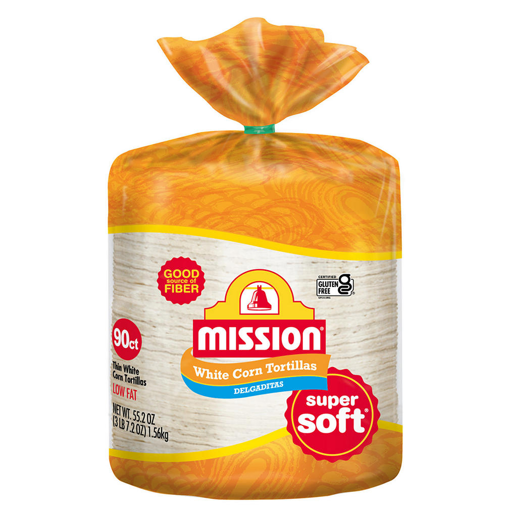 Mission Super Soft Extra Thin White Corn Tortillas, 90 ct