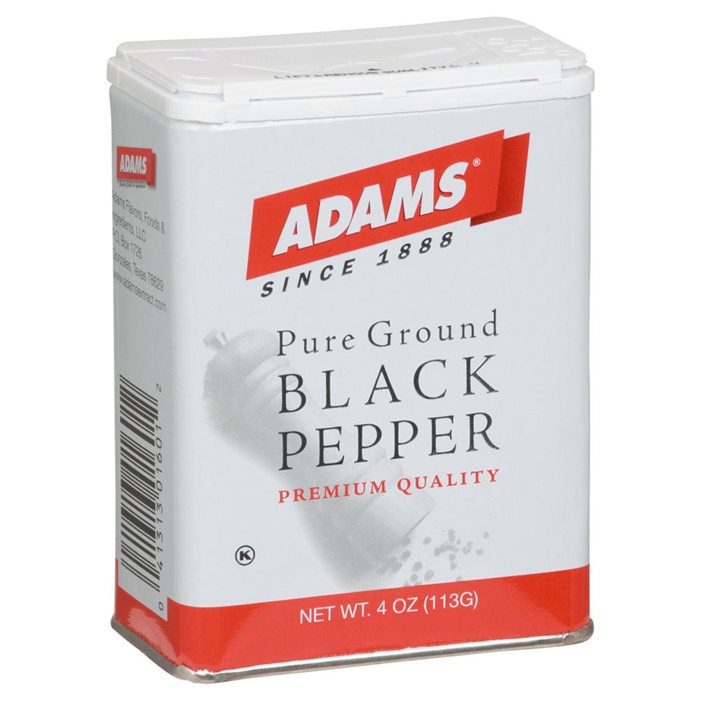 Adams Pure Ground Black Pepper Premium Quality, 4 oz