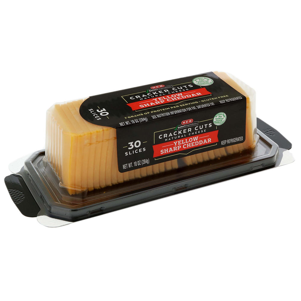 H-E-B Yellow Sharp Cheddar Cracker Cut Cheese, 30 ct