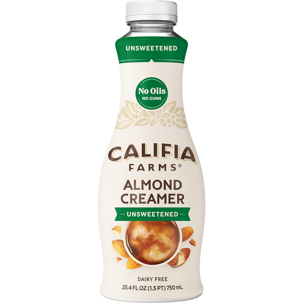 Califia Farms Dairy Free Unsweetened Almond Milk Coffee Creamer, 25.4 oz