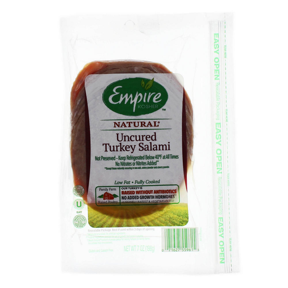 Empire Kosher Uncured Turkey Salami, 7 oz