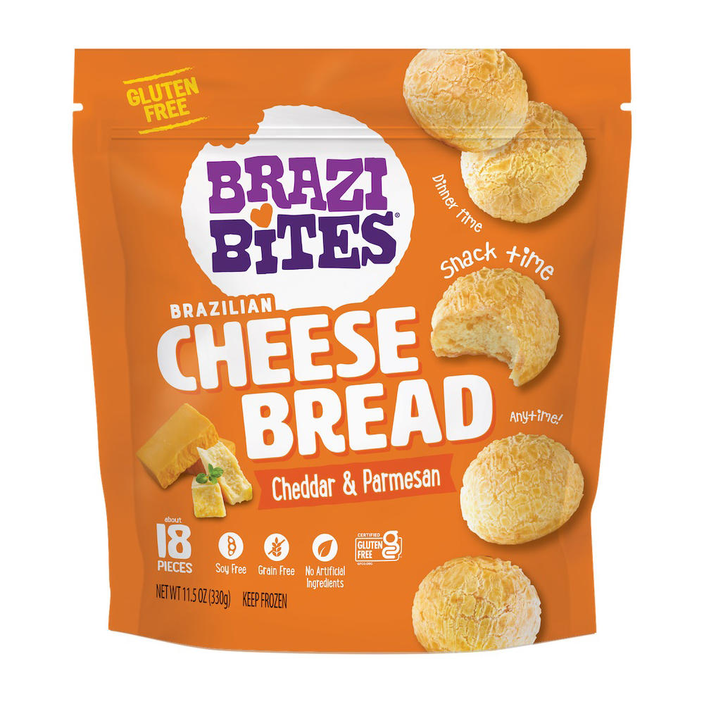 Brazi Bites Frozen Brazilian Cheese Bread - Cheddar & Parmesan, 18 ct