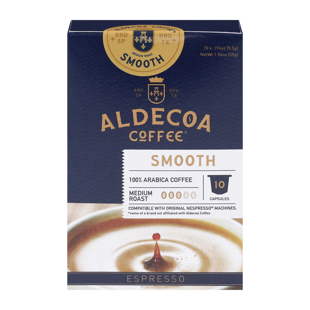 Aldecoa Smooth Nespresso Single Serve Capsules, 10 ct