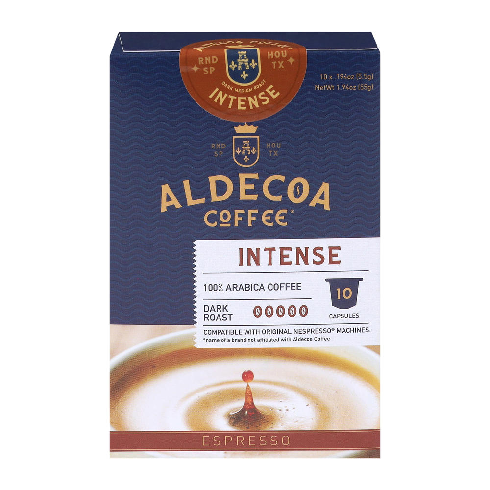 Aldecoa Intense Nespresso Single Serve Capsules, 10 ct