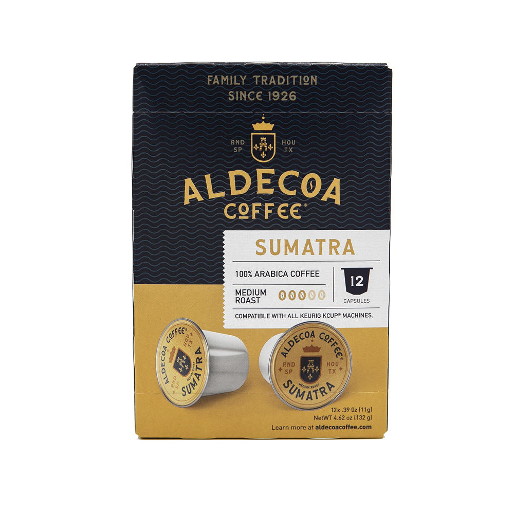 Aldecoa Sumatra Medium Roast Single Serve Coffee Capsules, 12 ct