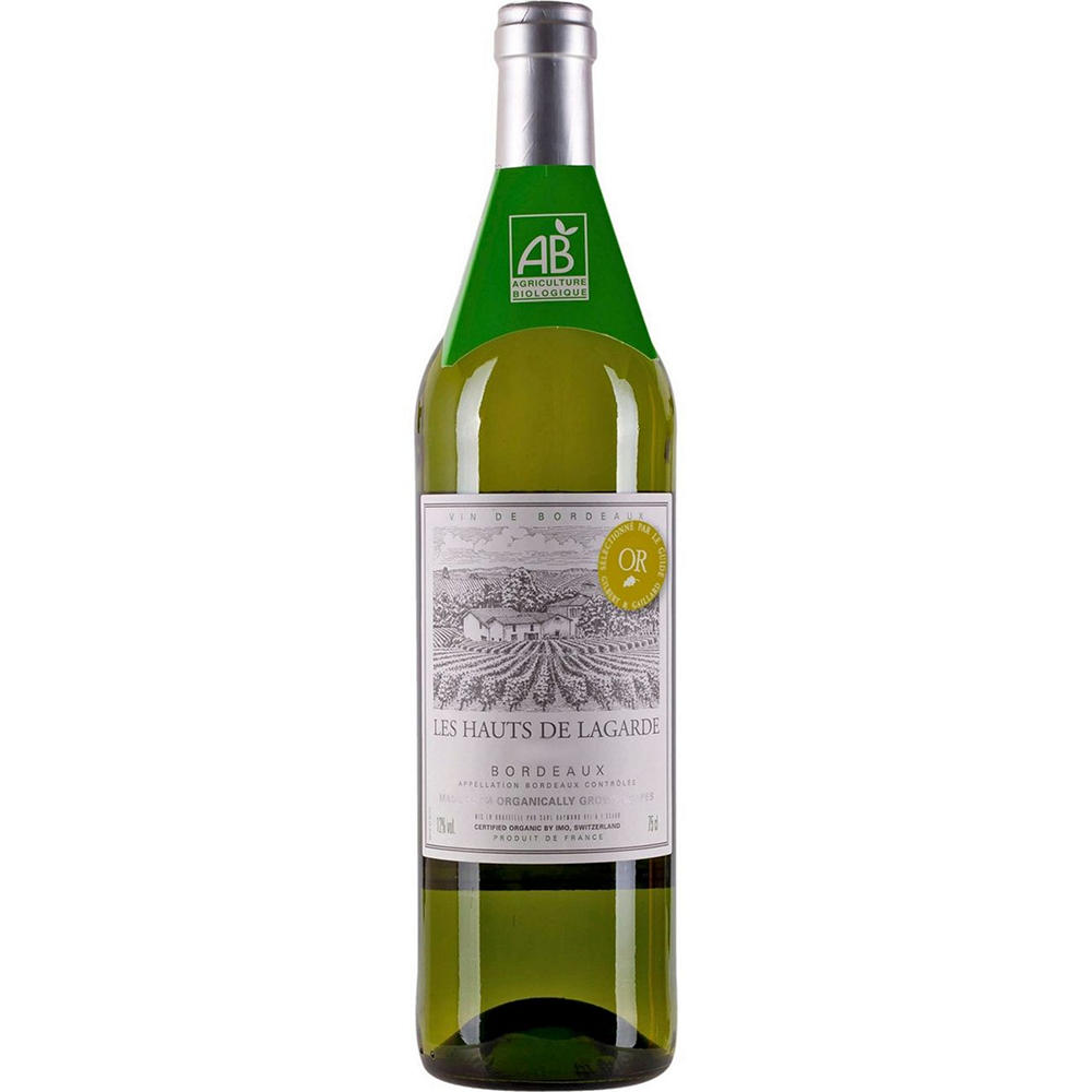 Lagarde Organic Bordeaux French White Wine, 750 mL