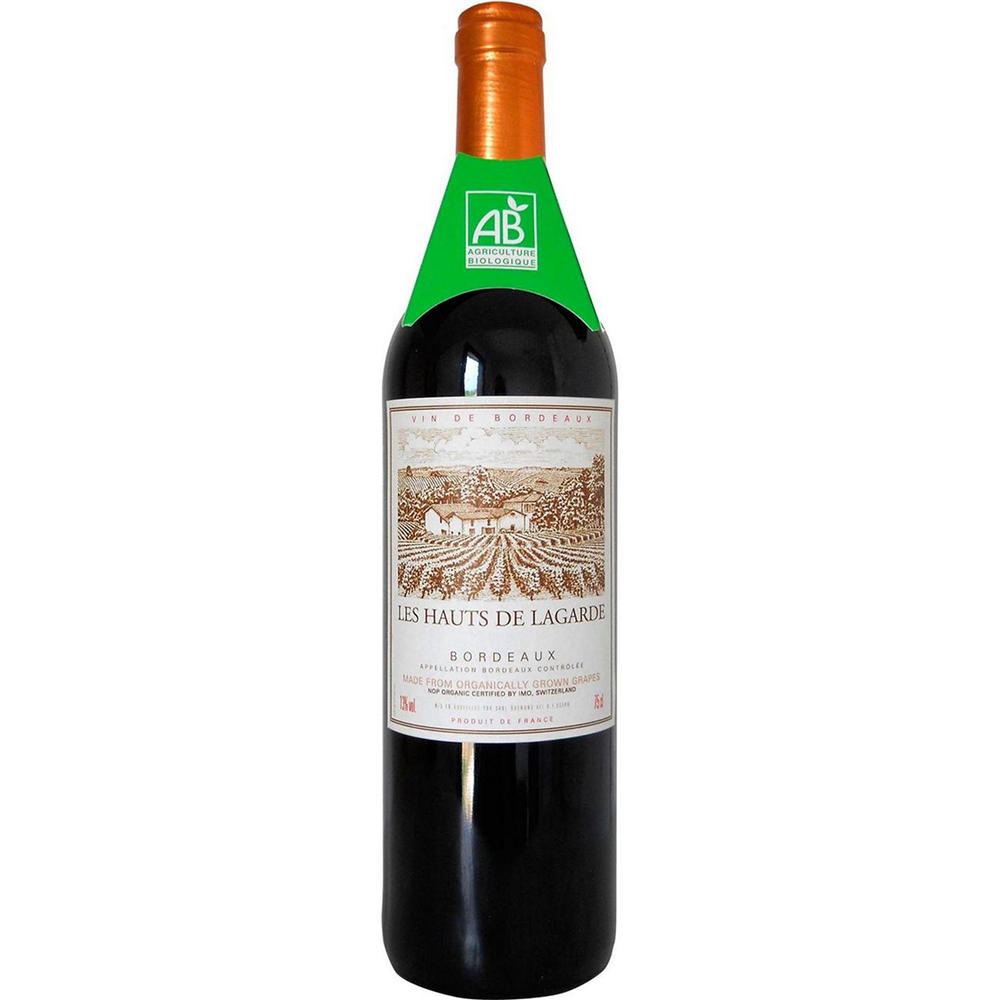 Lagarde Organic Bordeaux Red Wine French Red Wine, 750 mL