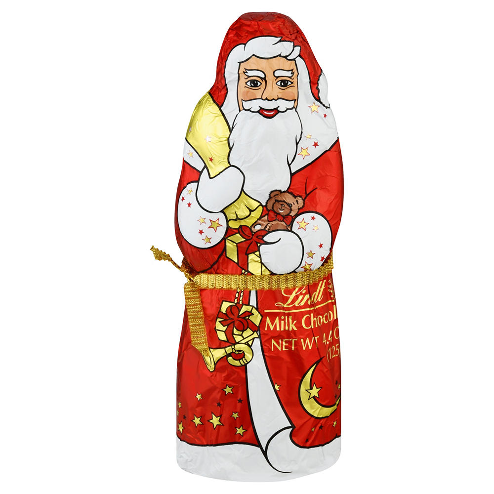 Lindt Hollow Milk Chocolate Santa Christmas Candy, 4.4 oz