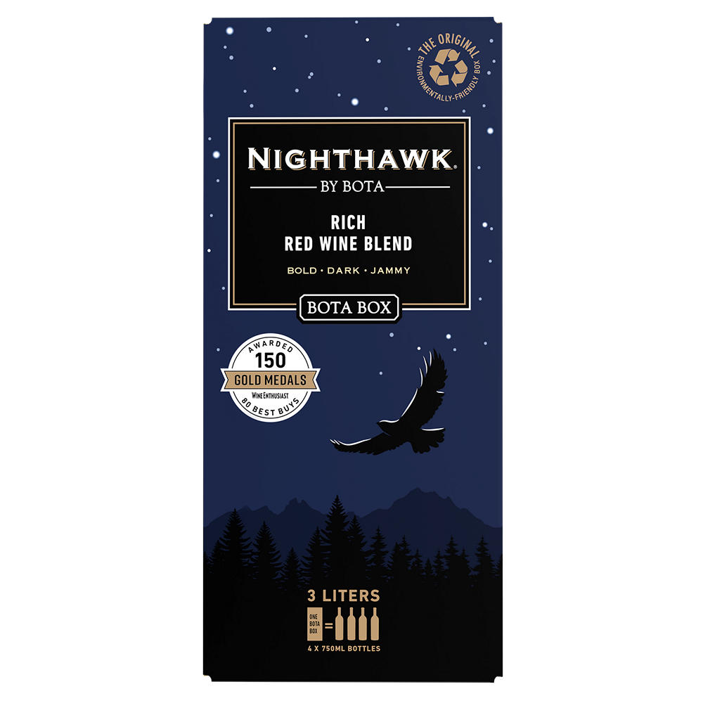 Bota Box Nighthawk Rich Red Wine Blend California Box Wine, 3 L