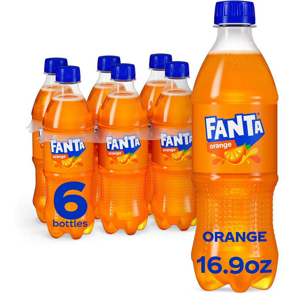 Fanta Orange Soda Bottles 16.9 oz, 6 Pack
