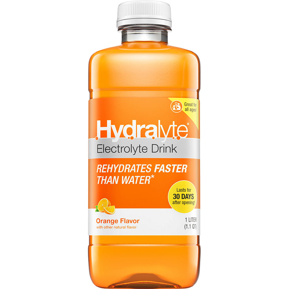 HydraLyte Oral Electrolyte Solution, Advanced Hydration - Orange, 1 L