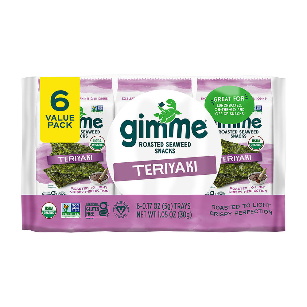 gimme Roasted Seaweed Snacks - Teriyaki, 6 ct