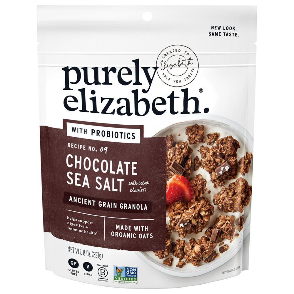 Purely Elizabeth Chocolate Sea Salt Ancient Grain Granola with Probiotics, 8 oz