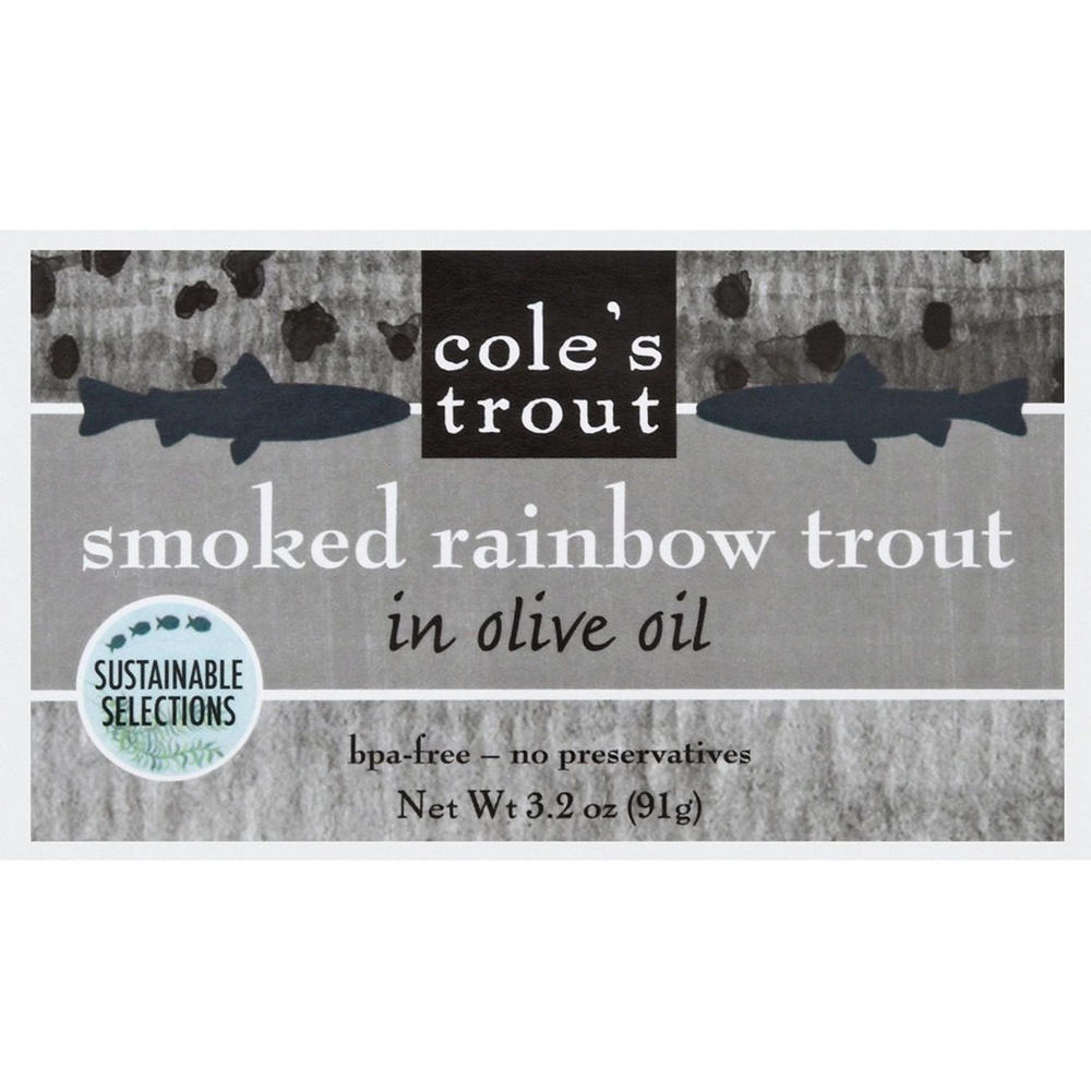 Cole's Smoked Rainbow Trout in Olive Oil, 3.2 oz