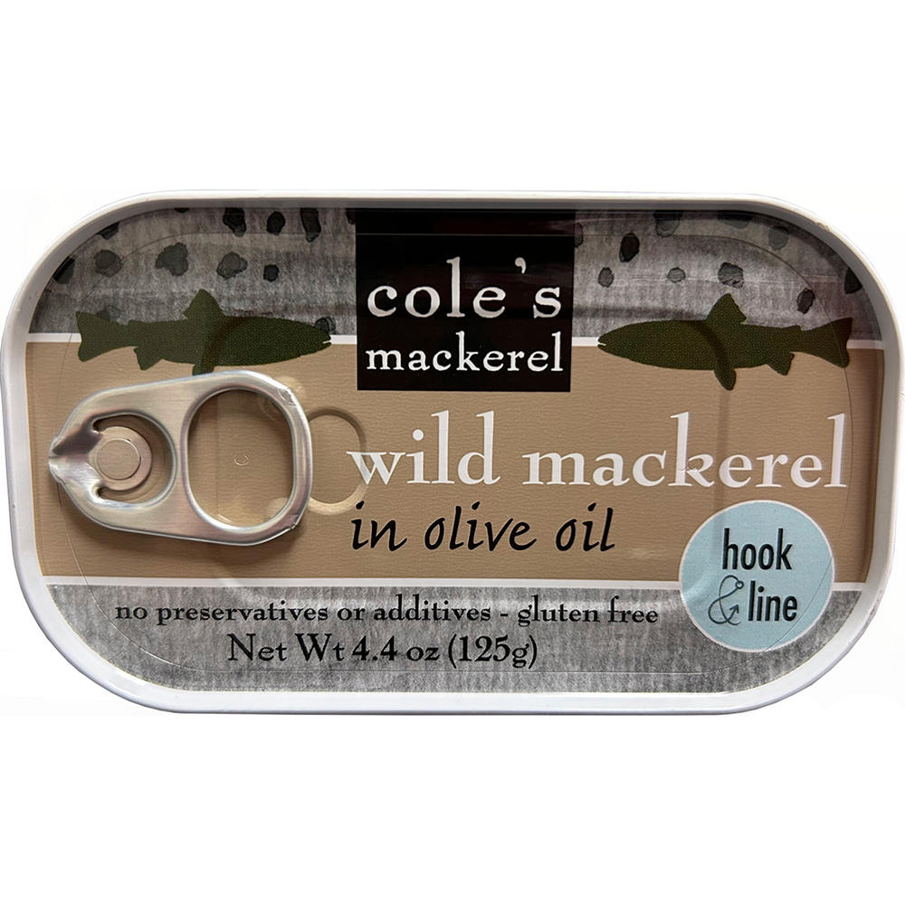 Cole's Wild Mackerel in Olive Oil, 4.4 oz