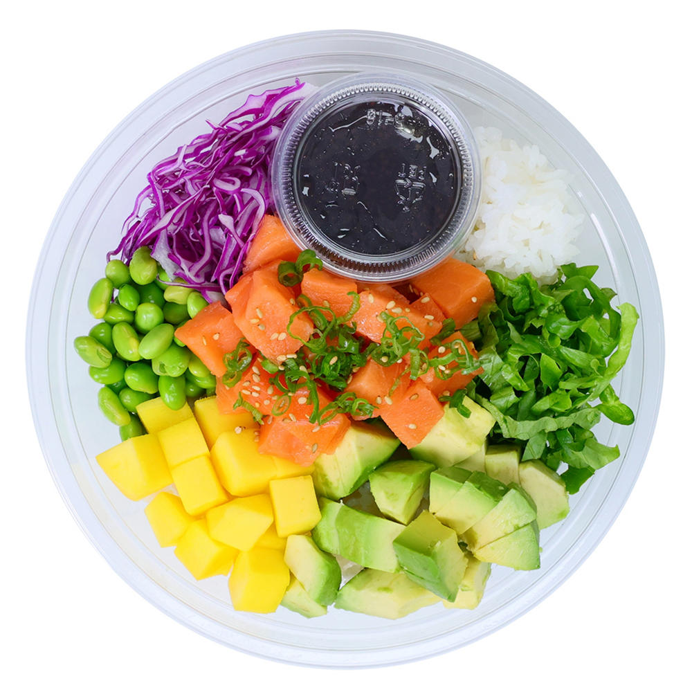 H-E-B Sushiya Salmon Poke Bowl with White Rice & Original Sauce, 13.7 oz