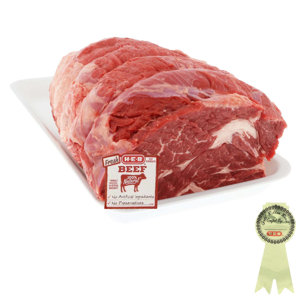 H-E-B Beef Chuck Roast Boneless Whole, USDA Select, Gold Ribbon, Avg. 16.5 lbs